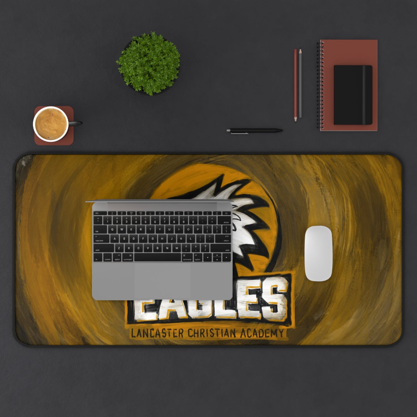 Lancaster Christian Academy digital painting Logo Desk Mat