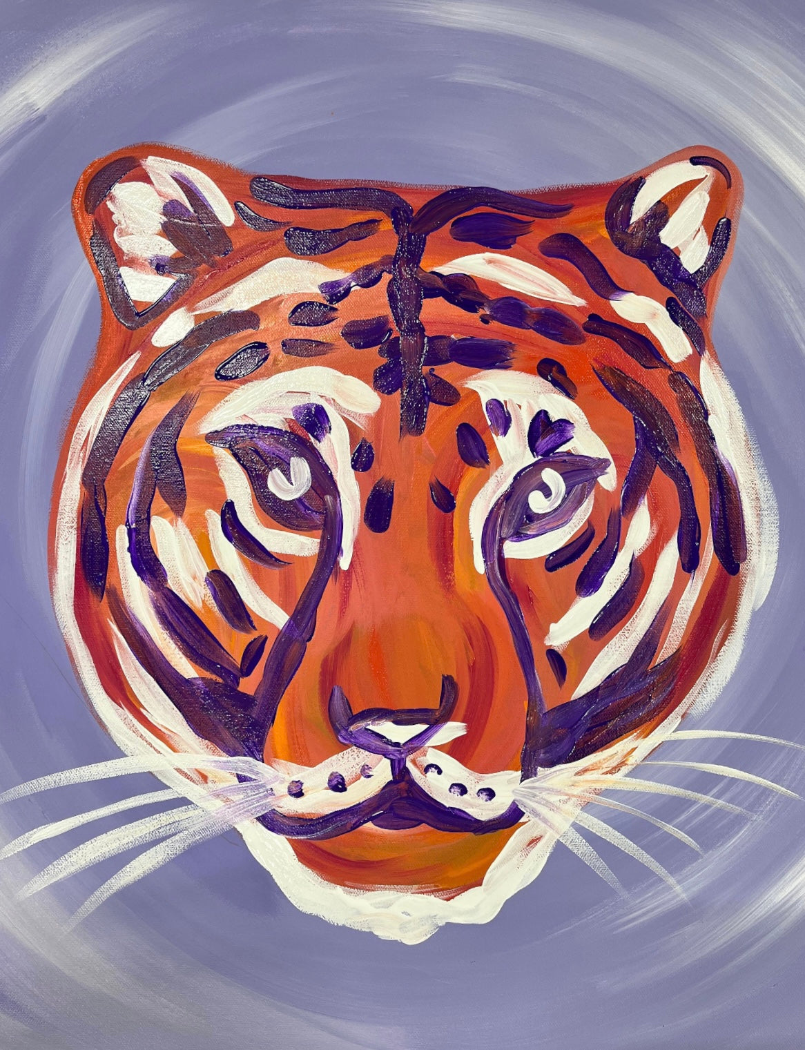 Clemson University Tiger Painting Handmade To Order, School Spirit Art, College Dorm Decor, Wall Art Gift