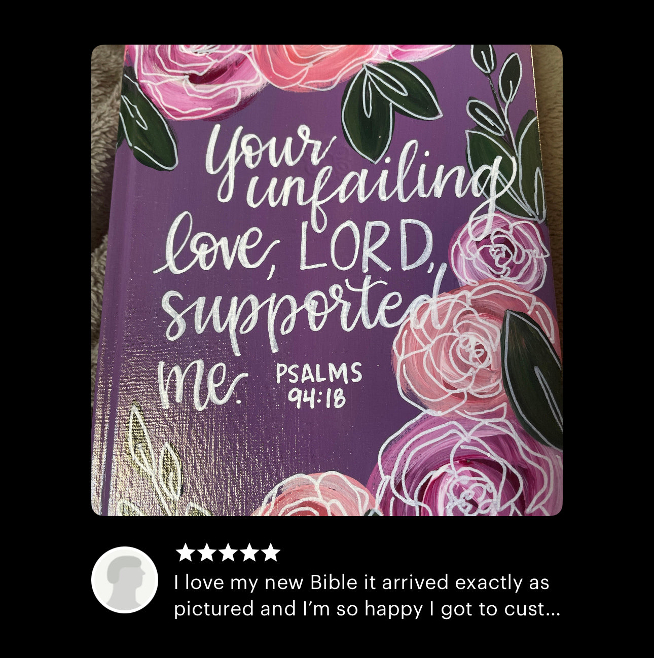 Roses Custom Painted Bible, Personalized Bible, Hand Painted Holy Book, Unique Religious Gift, Custom Bible Cover