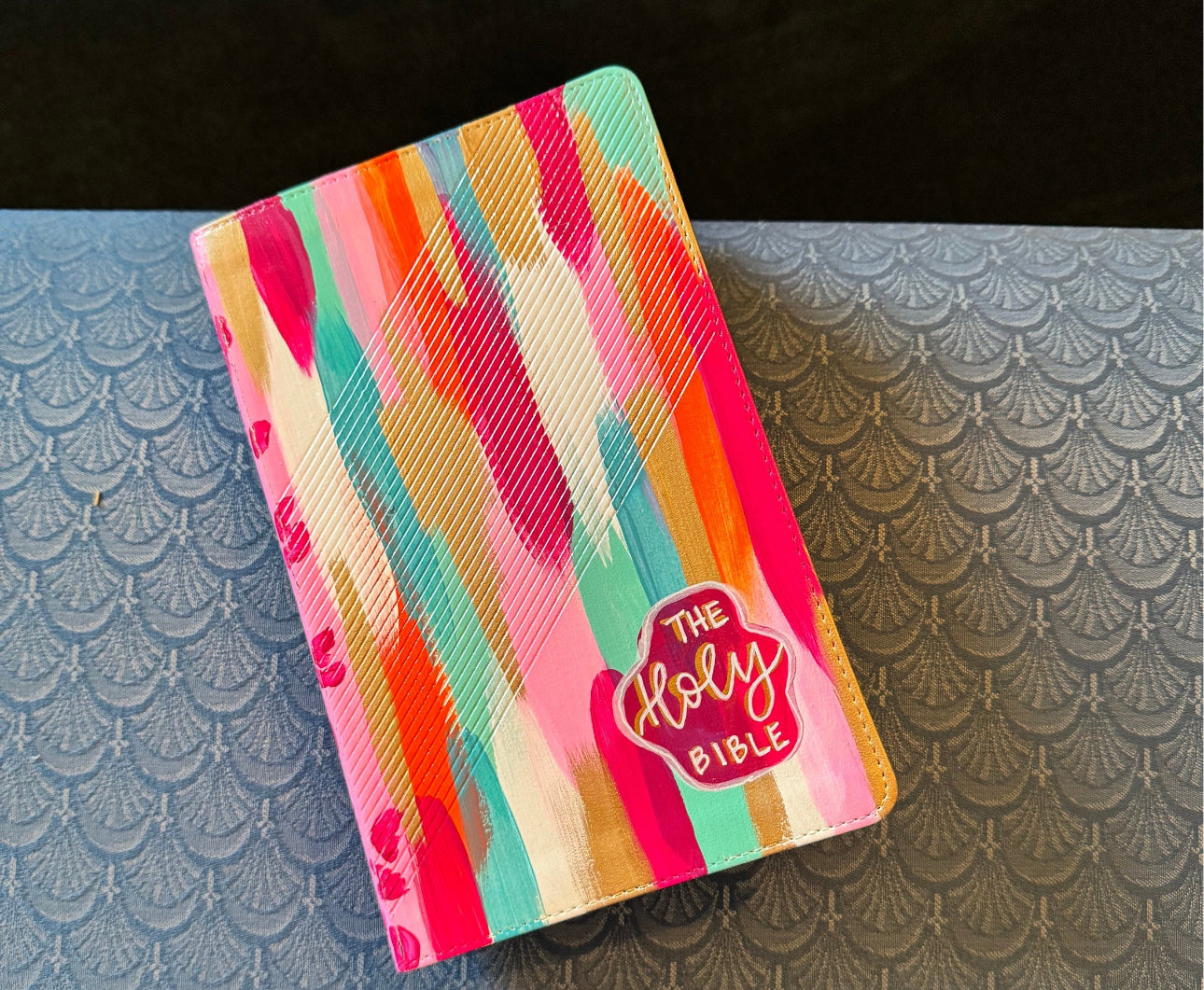 Preppy girl style Custom Painted Bible, Personalized Bible, Hand Painted Holy Book, Unique Religious Gift, Custom Bible Cover
