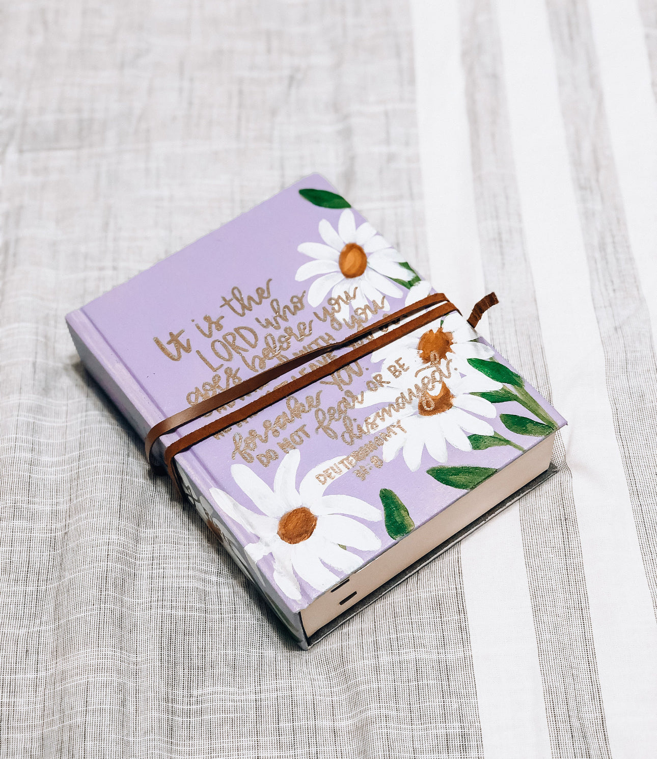 Daisy  Custom Painted Bible, Personalized Bible, Hand Painted Holy Book, Unique Religious Gift, Custom Bible Cover
