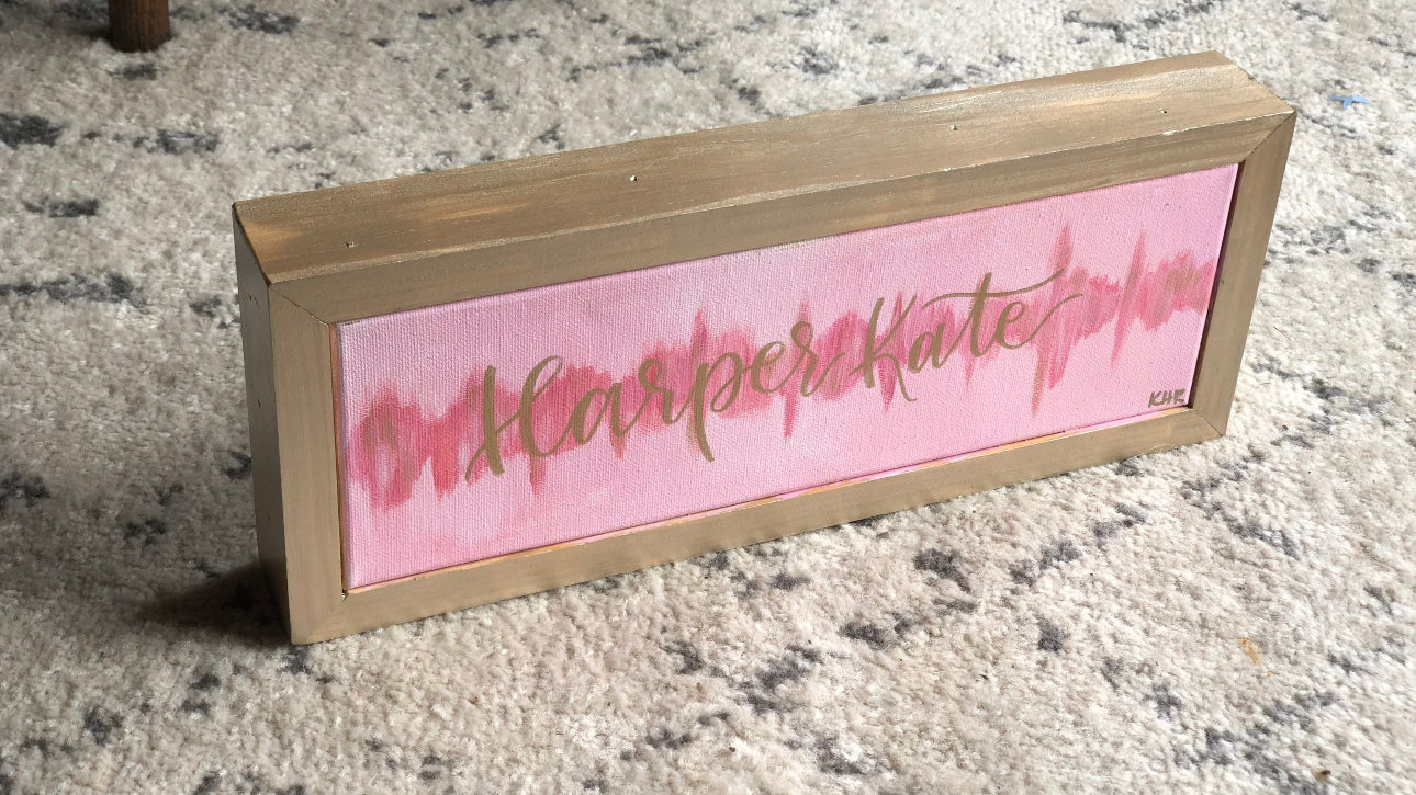 Custom Baby Heartbeat Painting, Nursery Wall Decor, Personalized Art, Baby Shower Gift, New Parent Gift