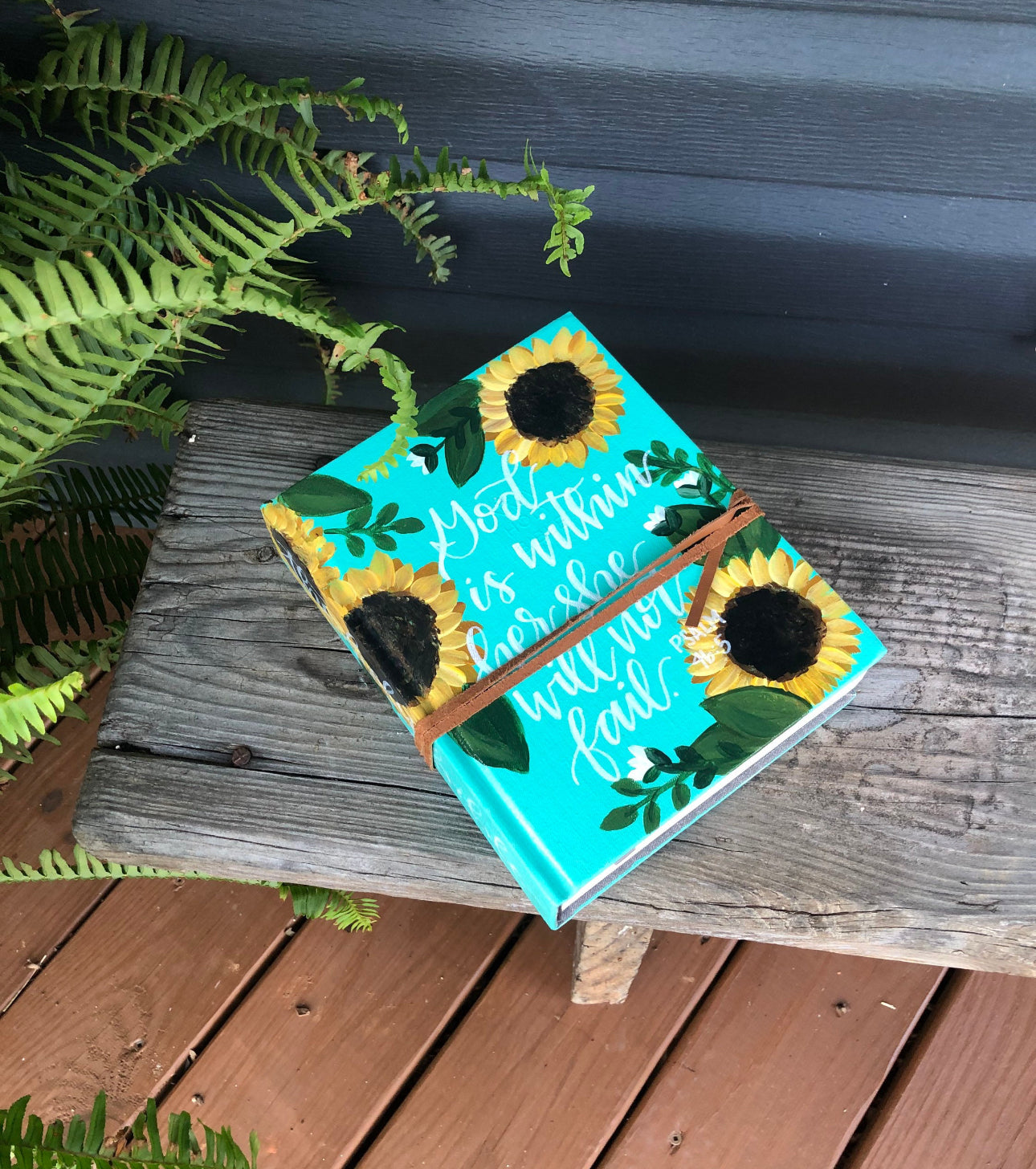 Sunflower  Custom Painted Bible, Personalized Bible, Hand Painted Holy Book, Unique Religious Gift, Custom Bible Cover