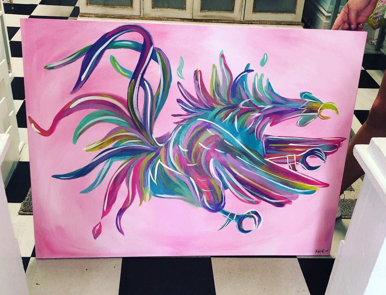 Gamecock Painting on Canvas, South Carolina Art, Handmade to Order, Gamecock Wall Decor