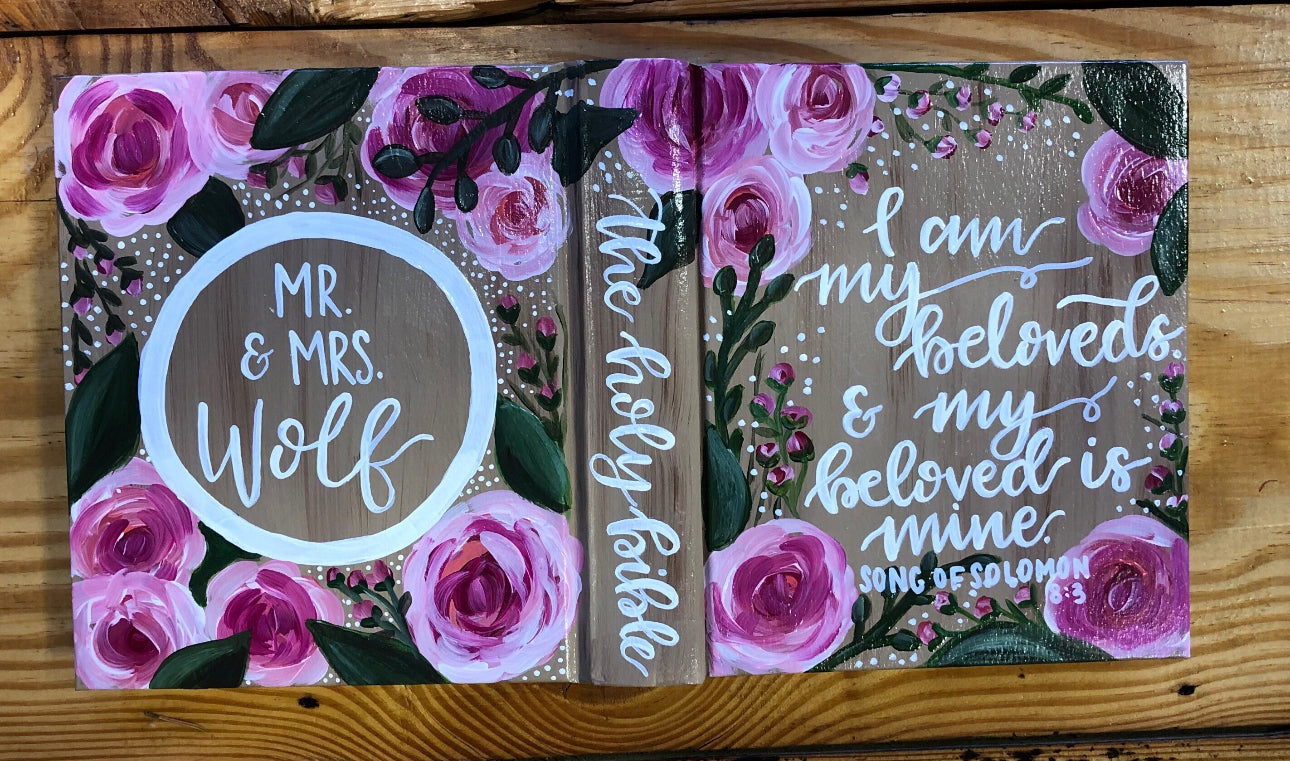 Mothers  Custom Painted Bible, Personalized Bible, Hand Painted Holy Book, Unique Religious Gift, Custom Bible Cover