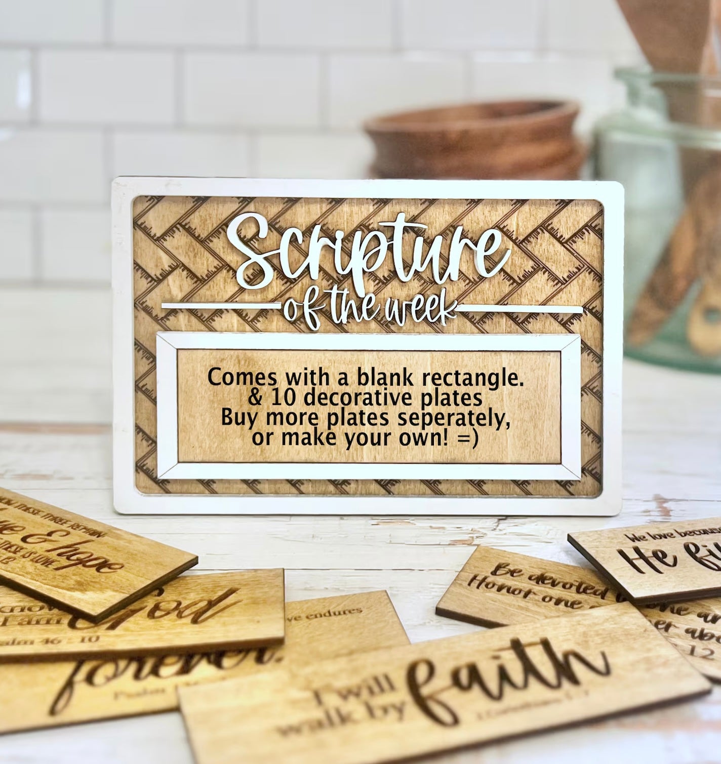 Scripture of the week wooden stand and 10 scriptures