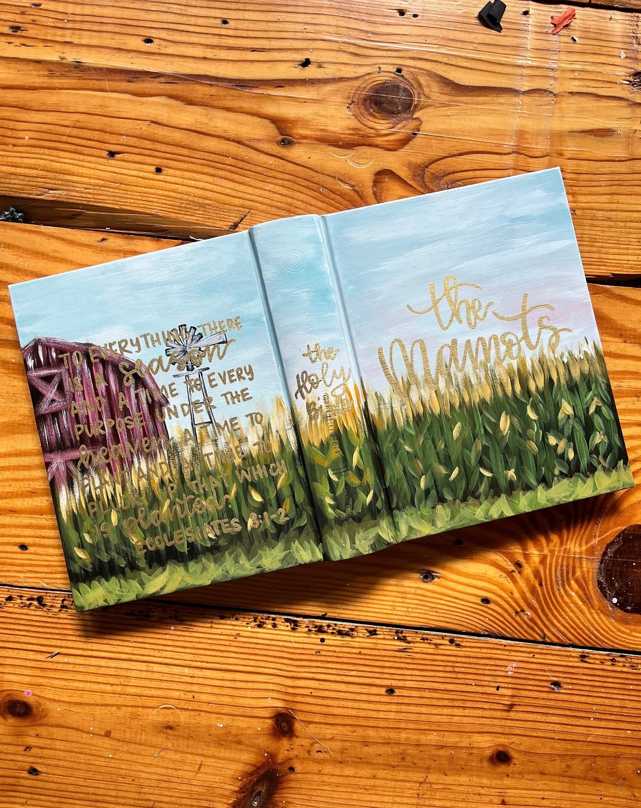 Farm life  Custom Painted Bible, Personalized Bible, Hand Painted Holy Book, Unique Religious Gift, Custom Bible Cover