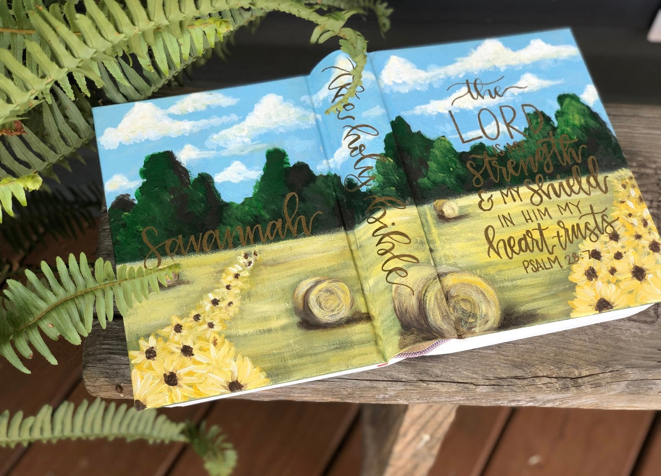 Farm life  Custom Painted Bible, Personalized Bible, Hand Painted Holy Book, Unique Religious Gift, Custom Bible Cover