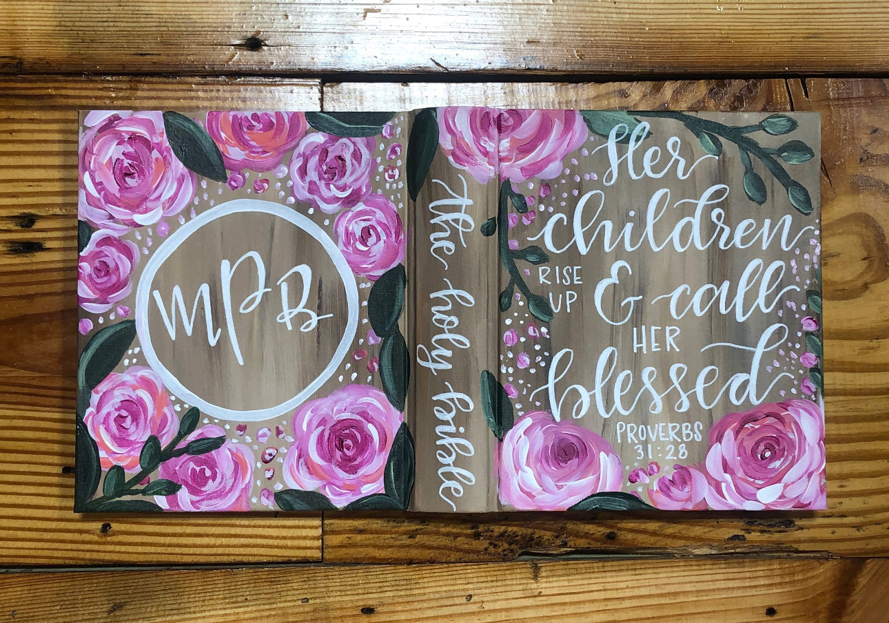 Mothers  Custom Painted Bible, Personalized Bible, Hand Painted Holy Book, Unique Religious Gift, Custom Bible Cover