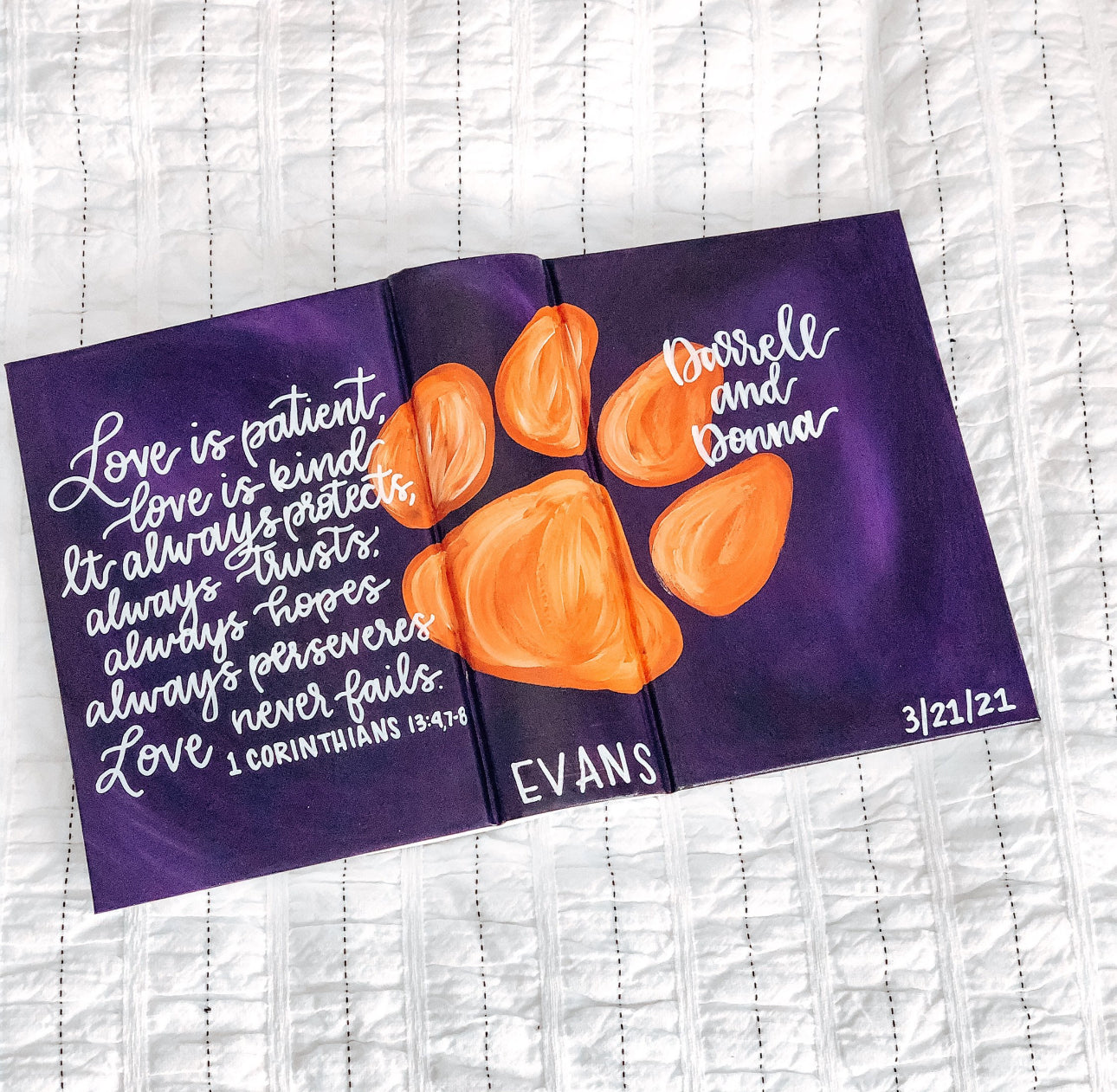 College  Custom Painted Bible, Personalized Bible, Hand Painted Holy Book, Unique Religious Gift, Custom Bible Cover