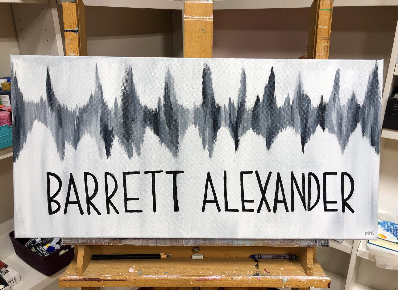 Custom Baby Heartbeat Painting, Nursery Wall Decor, Personalized Art, Baby Shower Gift, New Parent Gift