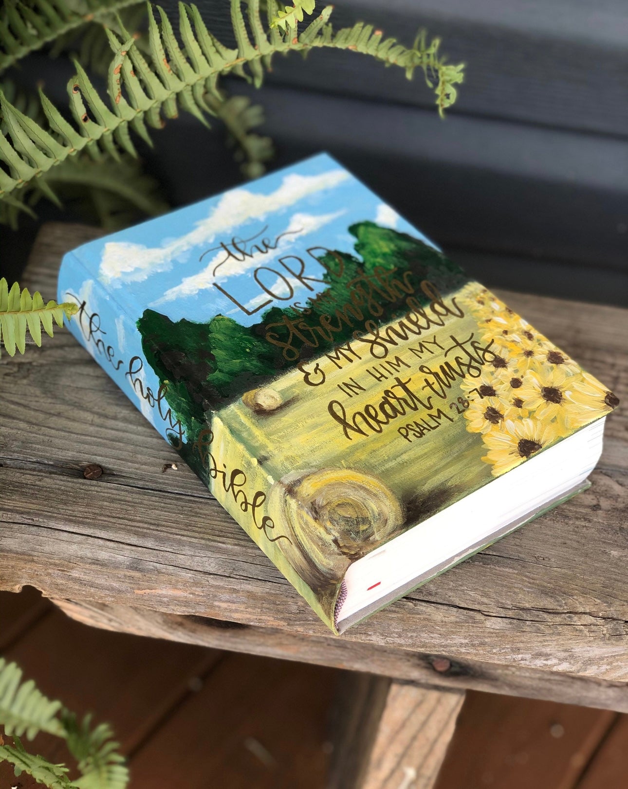 Farm life  Custom Painted Bible, Personalized Bible, Hand Painted Holy Book, Unique Religious Gift, Custom Bible Cover