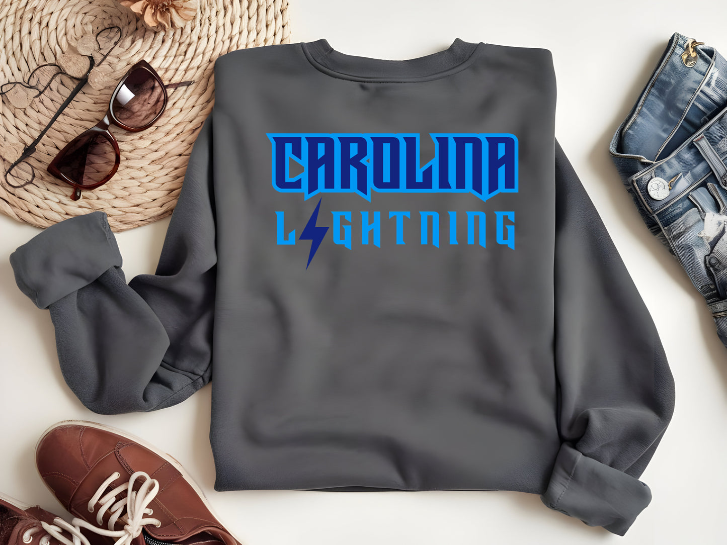 Charcoal Grey Crewneck Lightning