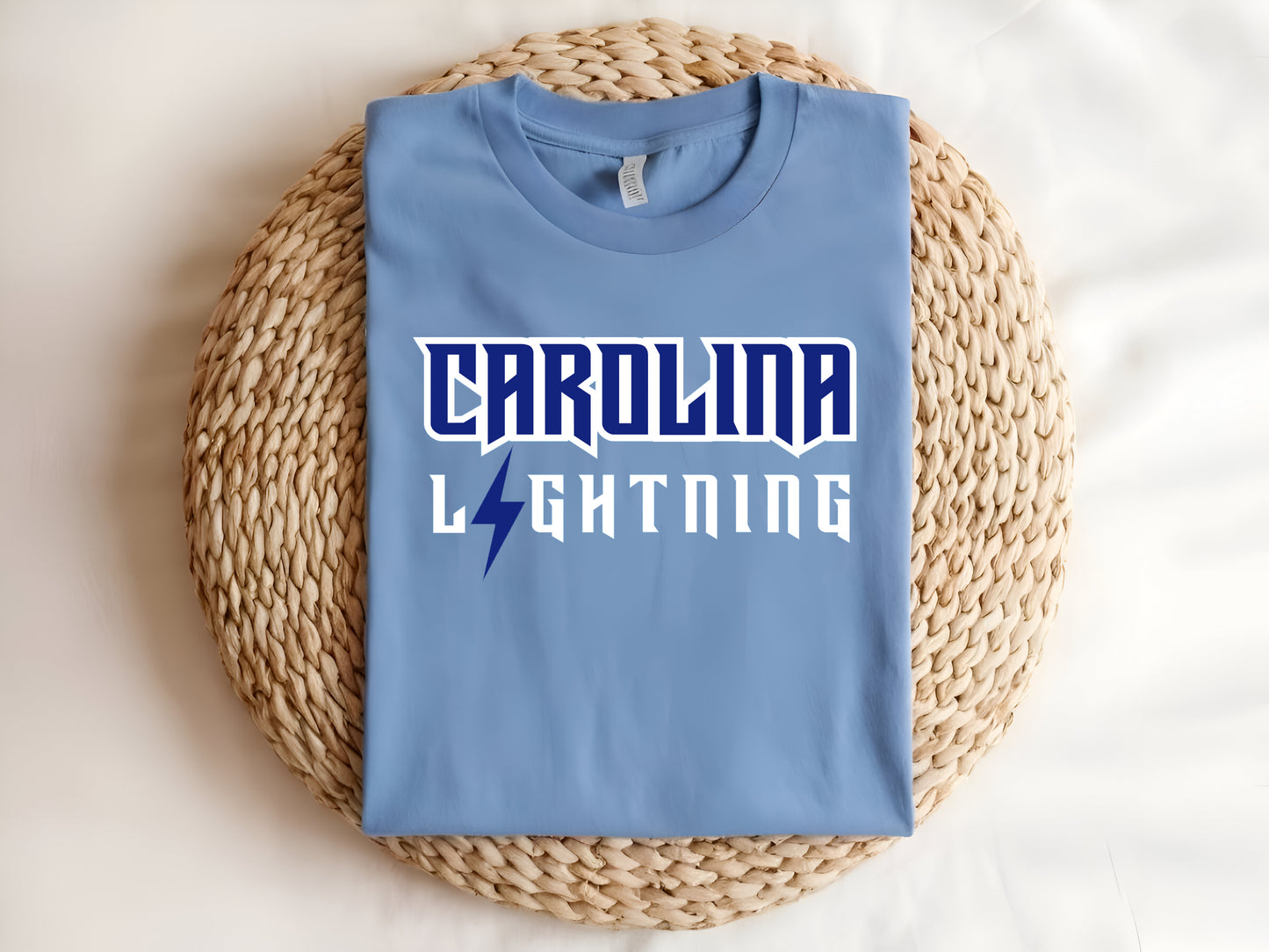 Carolina Blue Cotton Short Sleeve Tshirt Lightning