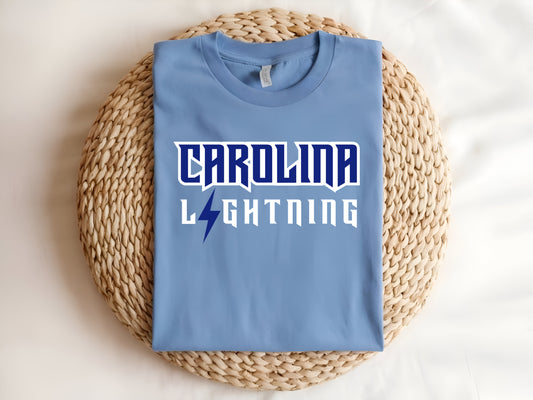 Carolina Blue Cotton Short Sleeve Tshirt Lightning