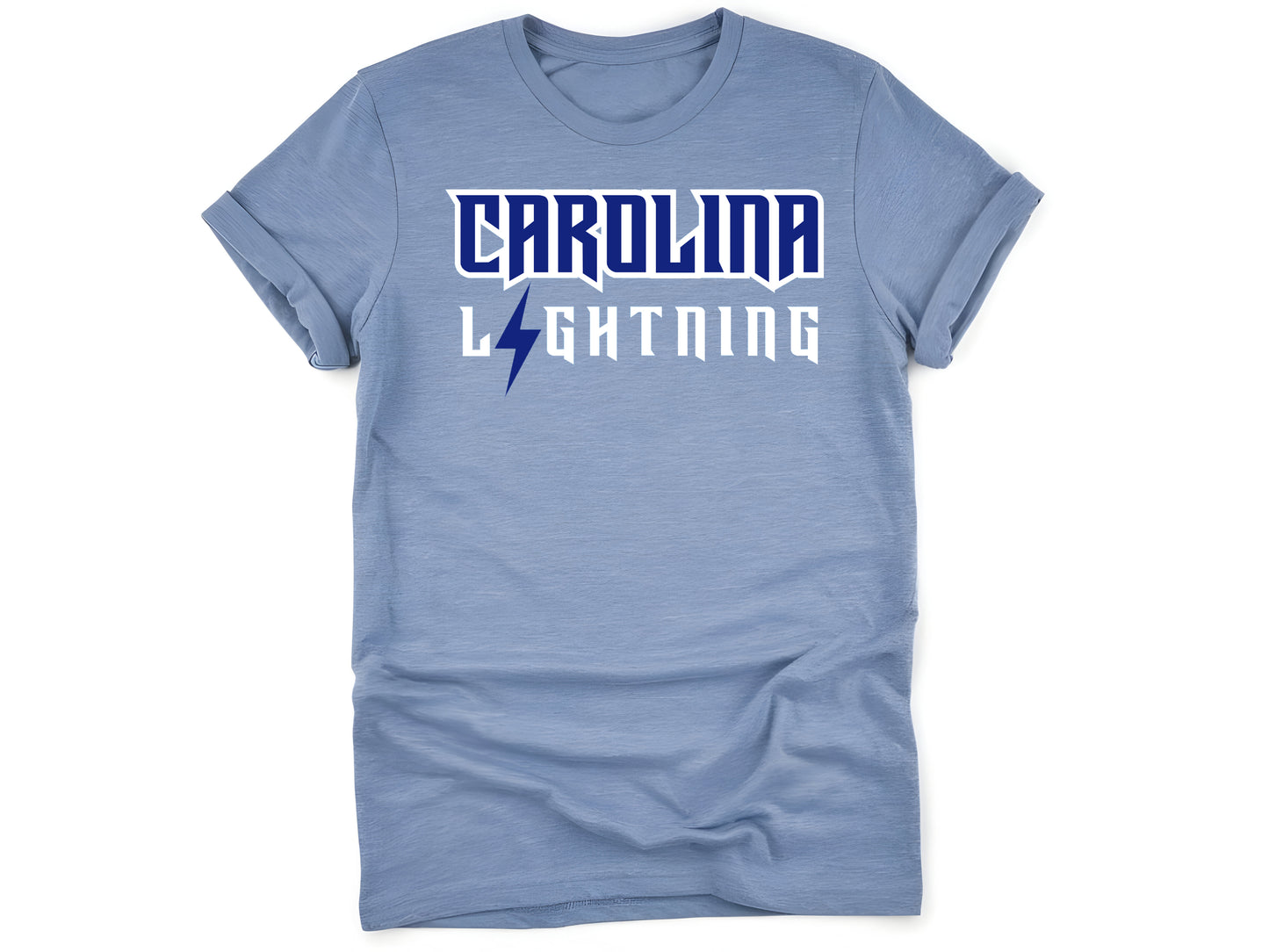 Heather Indigo Softstyle Short Sleeve Tshirt Lightning