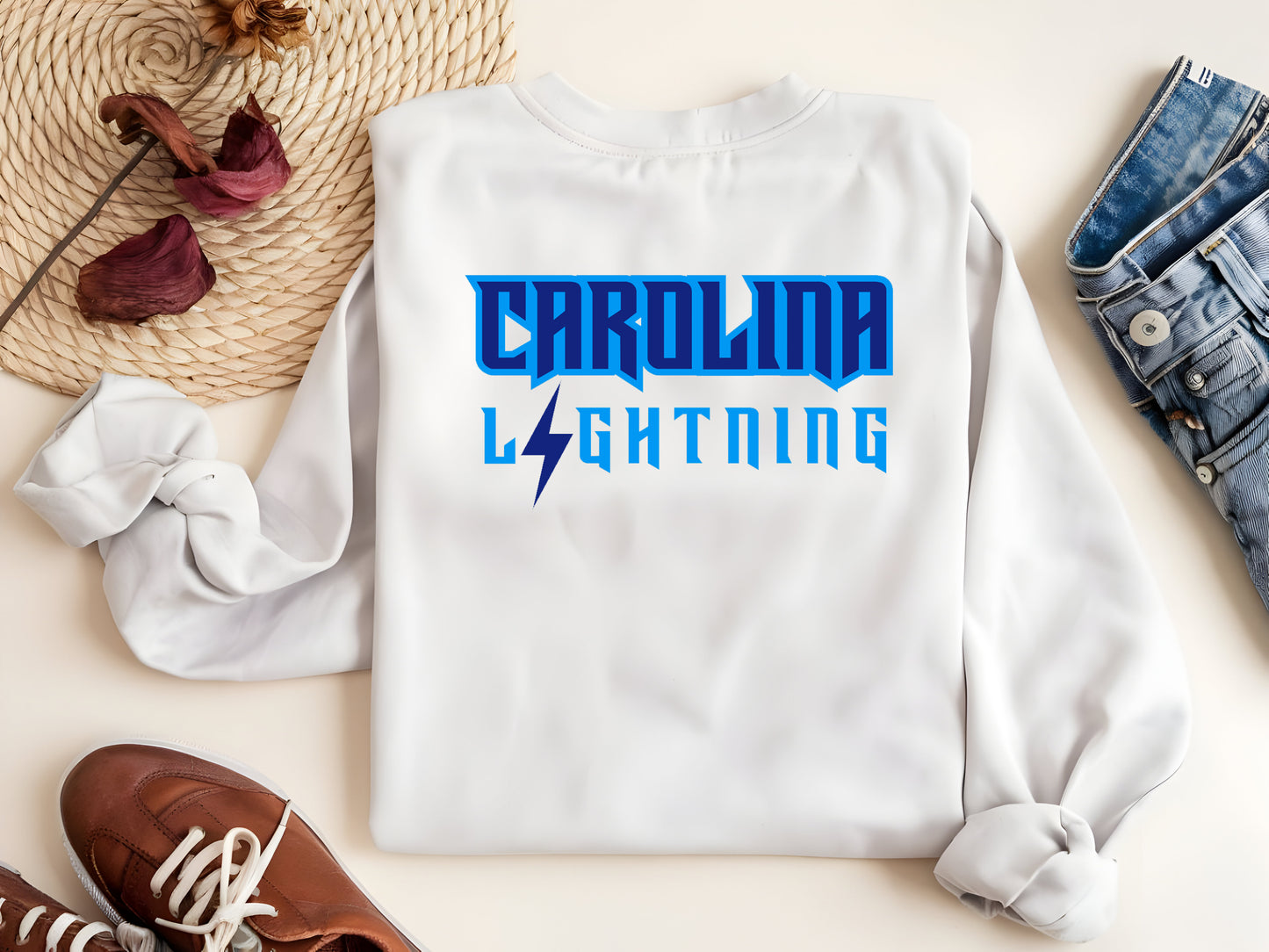 White Crewneck Lightning