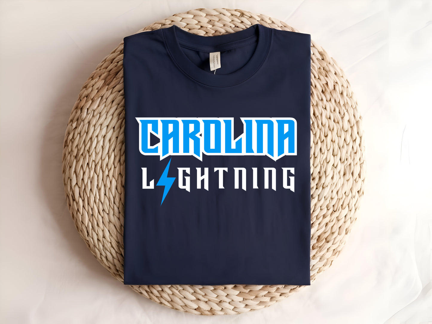 Navy Cotton Short Sleeve Tshirt Lightning