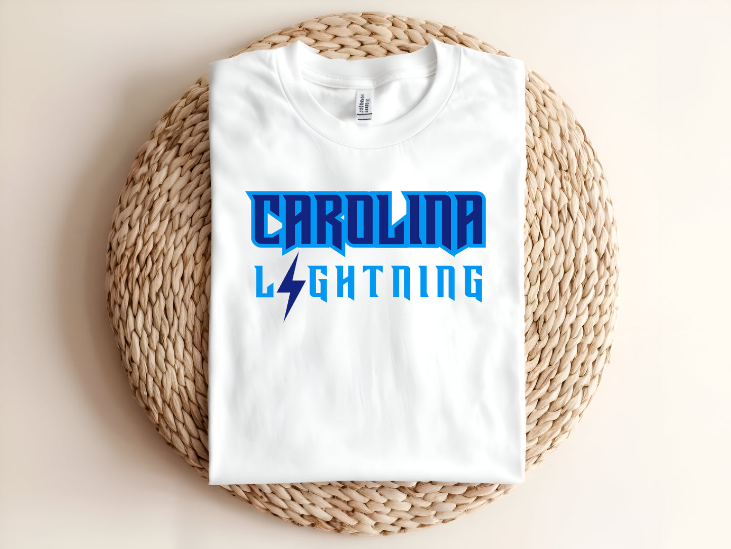 White Cotton Short Sleeve Tshirt Lightning